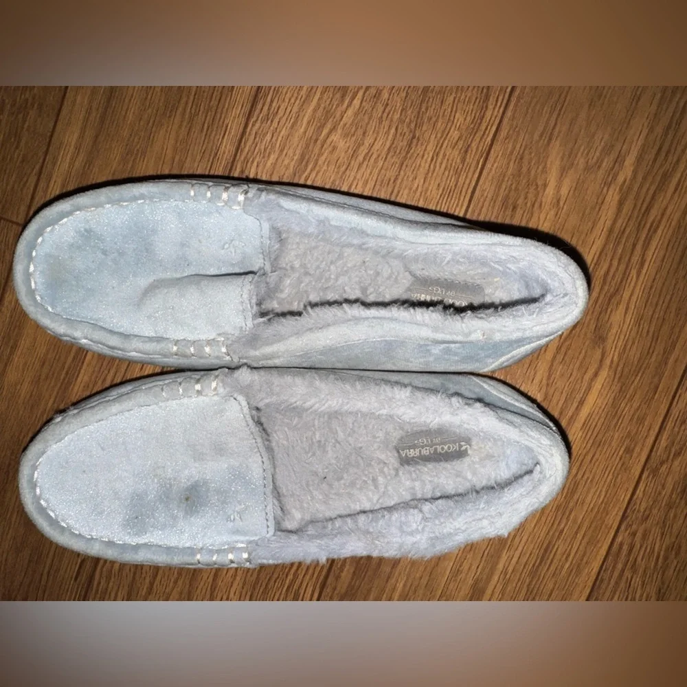 Kookaburra by Ugg Riley Shimmer Moccasins Big Kid Size 2 Blue Gray